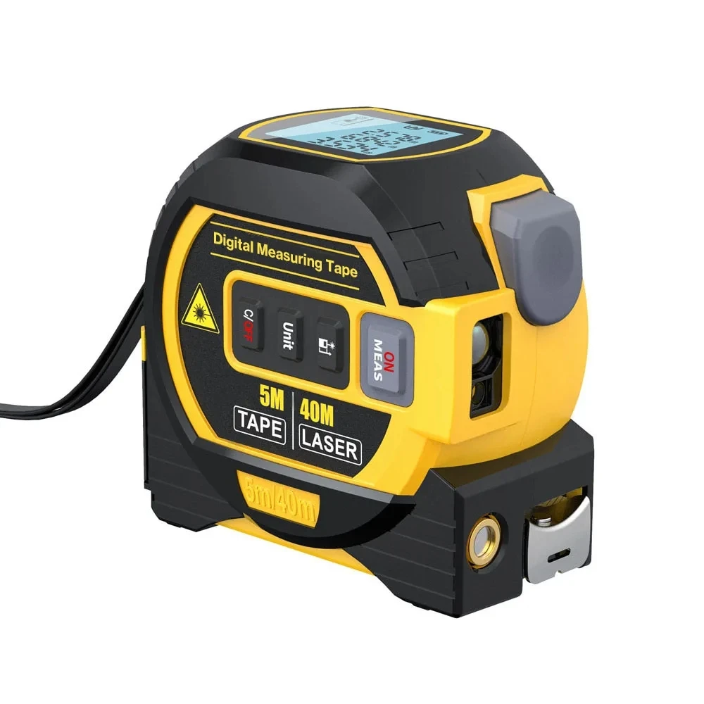 Ruban à mesurer laser numérique 3 en 1, télémètre laser de haute précision, ruban à mesurer en acier