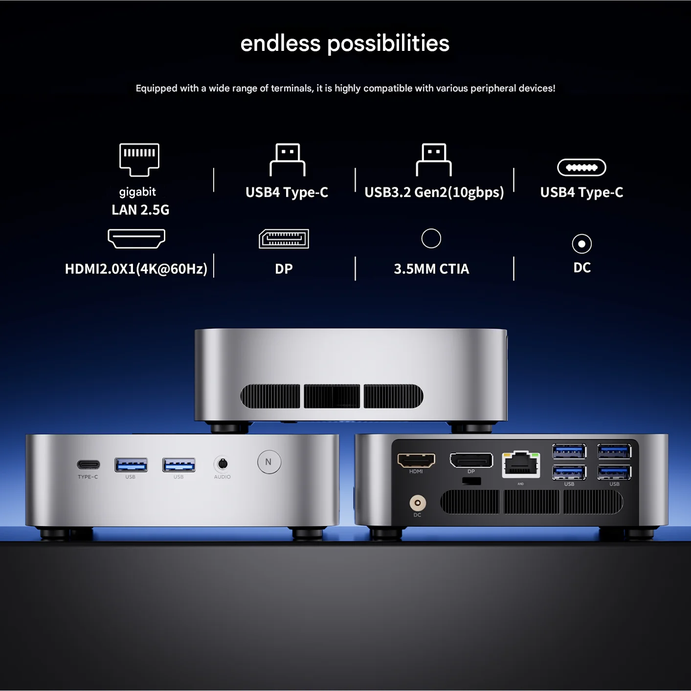 ACEMAGIC W1 Mini-Gaming-PC AMD Ryzen 7 8745HS Mini-Computer 4K Triple Display Mini-Desktop-Computer BT5.2/WiFi 6/Dual Channel