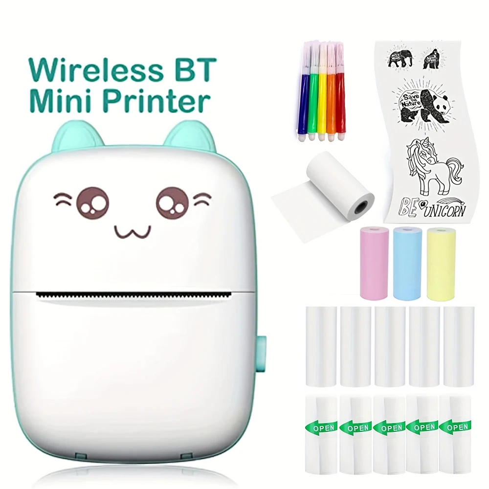 Mini imprimante photo sans fil pour iPhone et Android, imprimante d'étiquettes, mini imprimante thermique portable pour l'impression d'étiquettes
