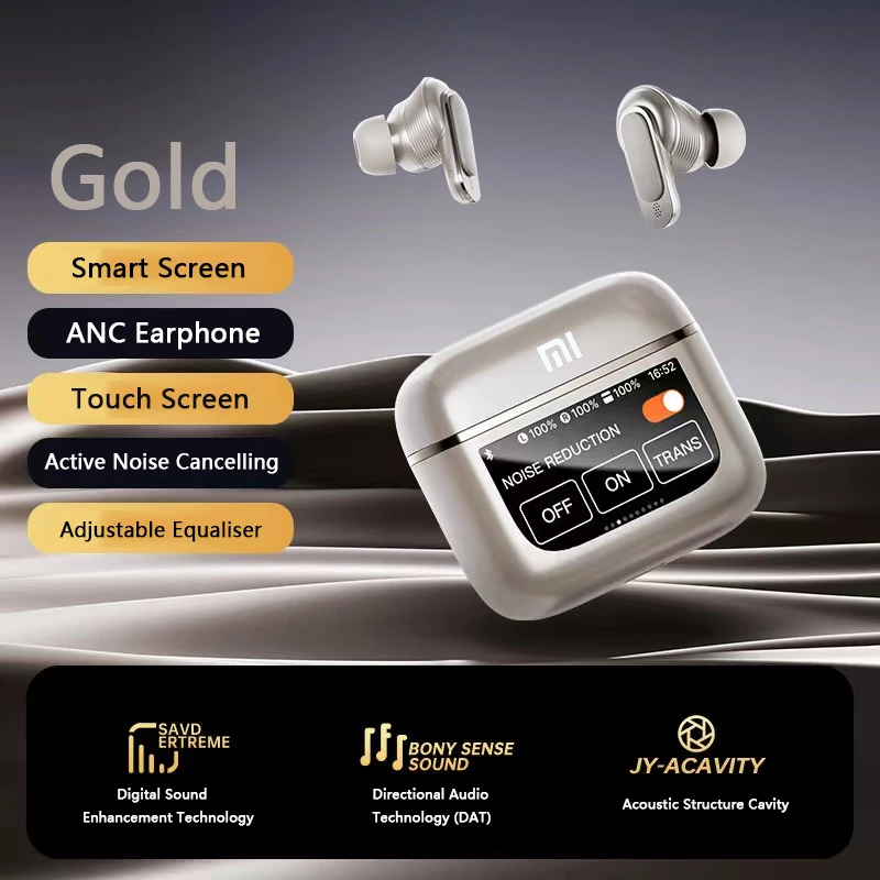 Xiaomi-auriculares TWS V8 ANC + ENC, inalámbricos por Bluetooth, con cancelación de ruido, intrauditivos con pantalla táctil y micrófono