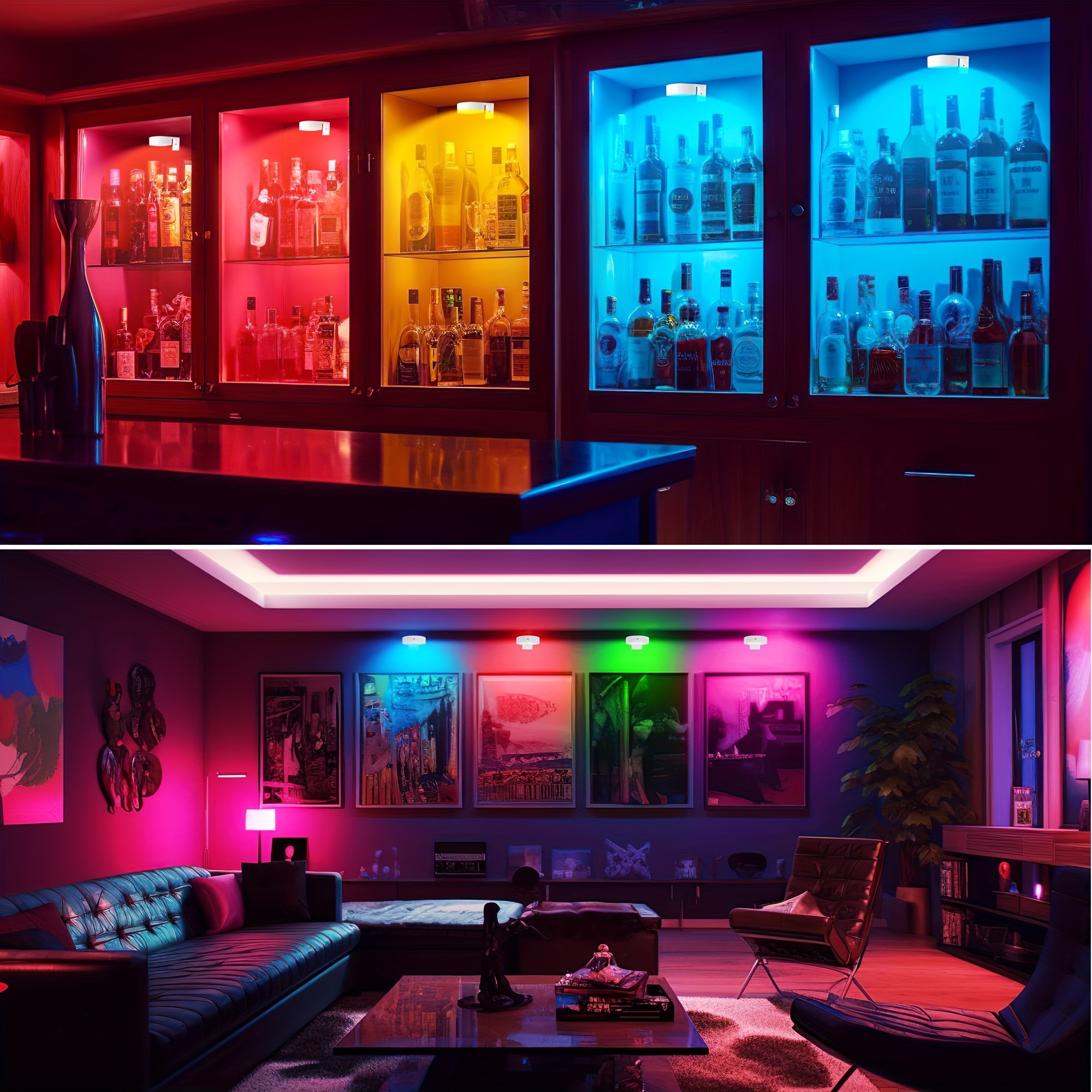 Rgb 12 cores luz noturna controle remoto sem fio tipo-c luz recarregável alimentado gabinete luz para cozinha guarda-roupa quarto
