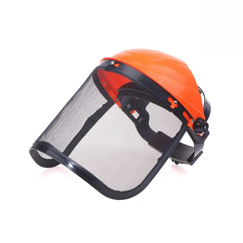 Casco de seguridad de cara completa con máscara protectora de malla para cortadora de césped de jardín, desbrozadora, protección forestal, 1 ud.