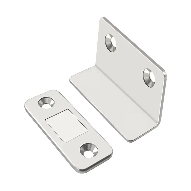 Ultra Thin Latch ตู้ L ประเภทประตูตู้จับประตูอุปกรณ์เฟอร์นิเจอร์ Strong Magnetic อุปกรณ์ครัว