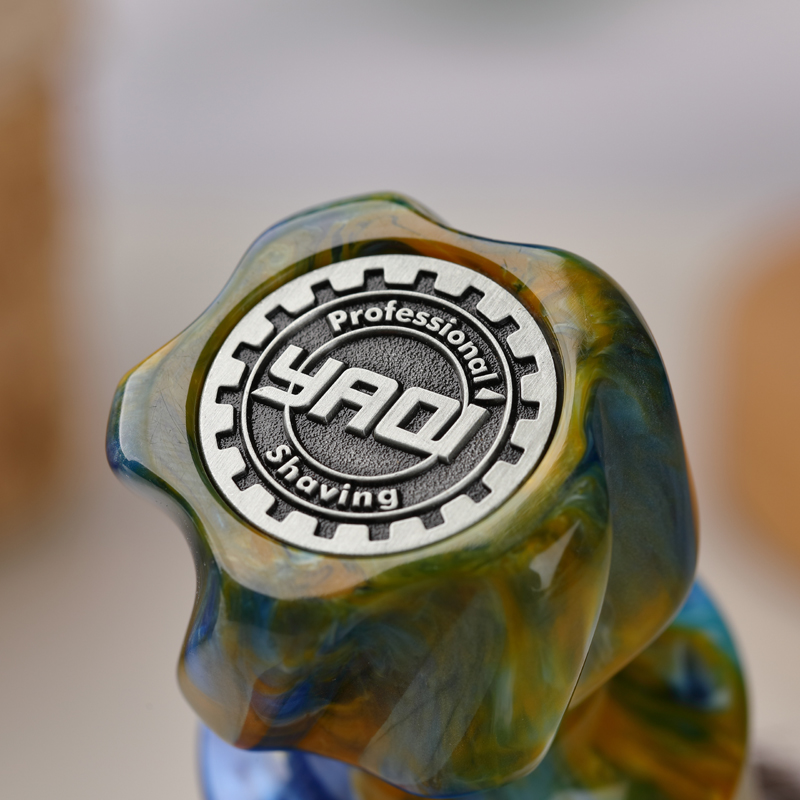 YAQI noche estrellada nueva brocha de afeitar húmeda para hombre de pelo sintético de 28MM