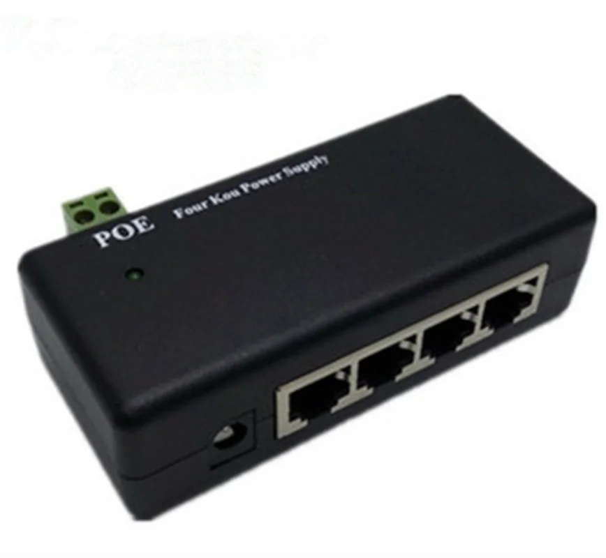 4 puertos LAN alimentación pasiva sobre módulo Ethernet inyector DC 9-48V cámara IP fuente de alimentación adaptador de interruptor PoE caja PoE