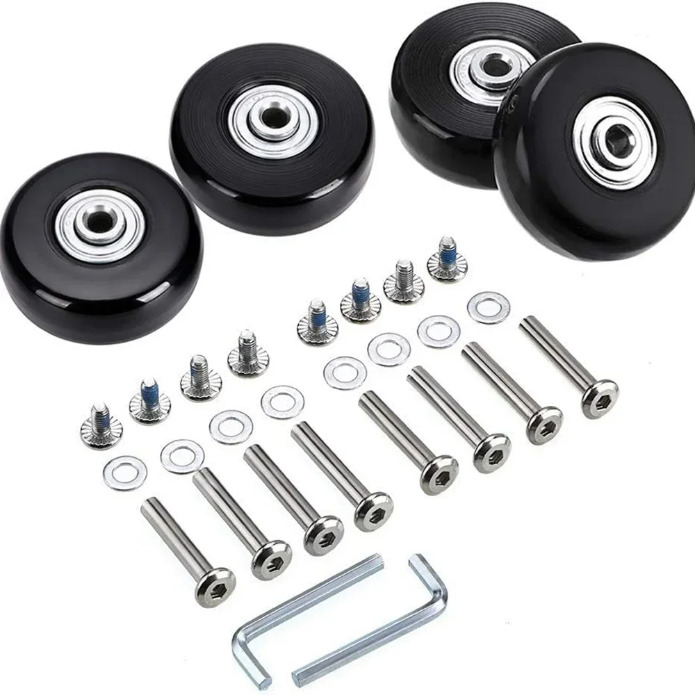 4/2 Uds. Reemplazar ruedas con tornillo para equipaje de viaje maleta ruedas ejes Kit de reparación 40/45/50/60mm reparación de ruedas silenciosas