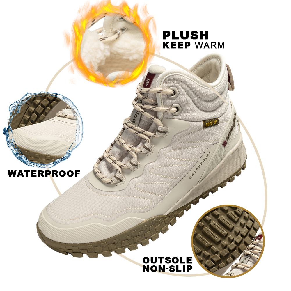 Baasploa Winter Women Sneakers New Plush Warm Ankle Boots for Women Comfort Waterproof Walking Shoes Non-Slip Snow Boots