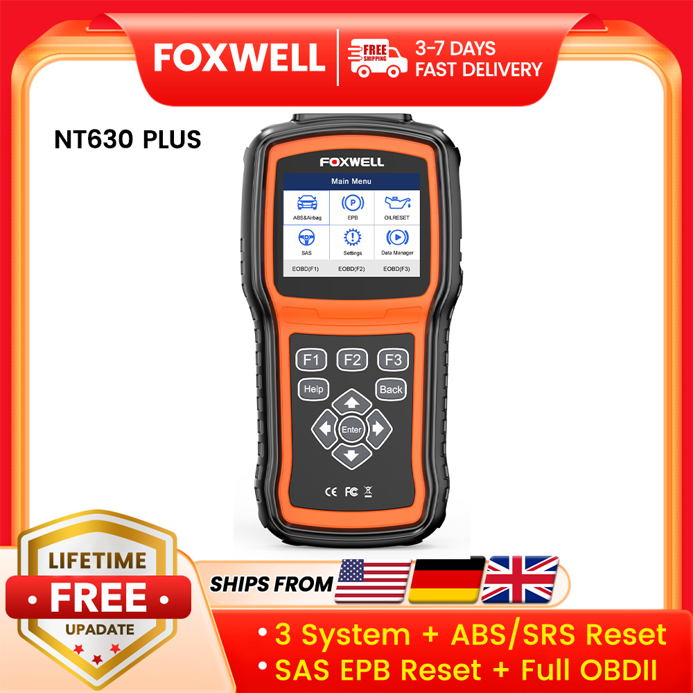 Foxwell NT630 Plus OBD2 Automotive Scanner Olie EPB Reset Motor ABS SRS SAS Kalibratie Code Reader OBD 2 Auto Diagnostisch Hulpmiddel