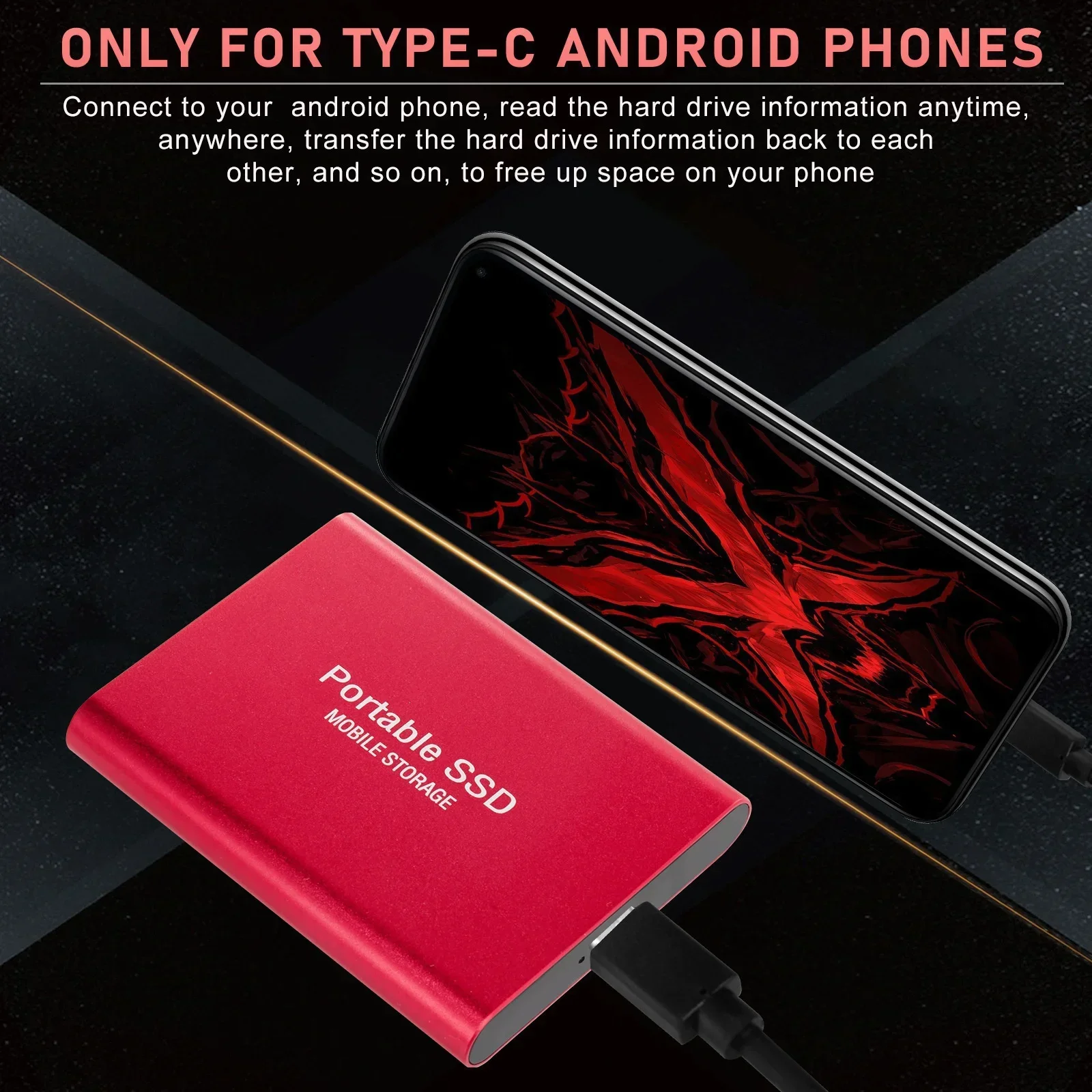 For xiaomi Portable 128TB 64TB SSD External Moblie Hard Drive High Speed 16TB 8TB Hard Disk for Desktop Mobile Laptop Comp