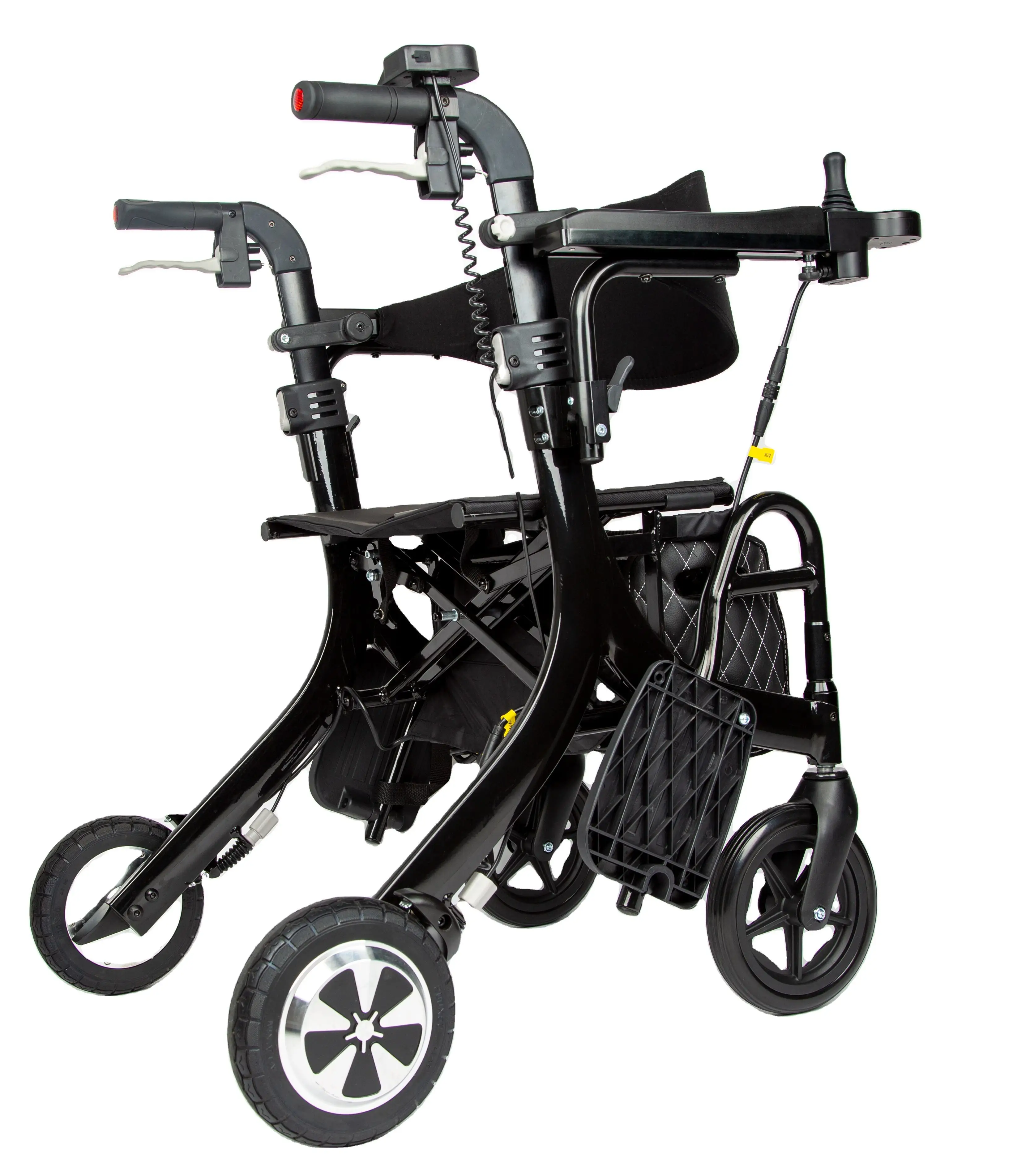Lightweight Foldable All-Terrain Walker & Rollator Elderly Mobility Wheelchair Carrier Shopping Cart Hand Bike Assistive Device
