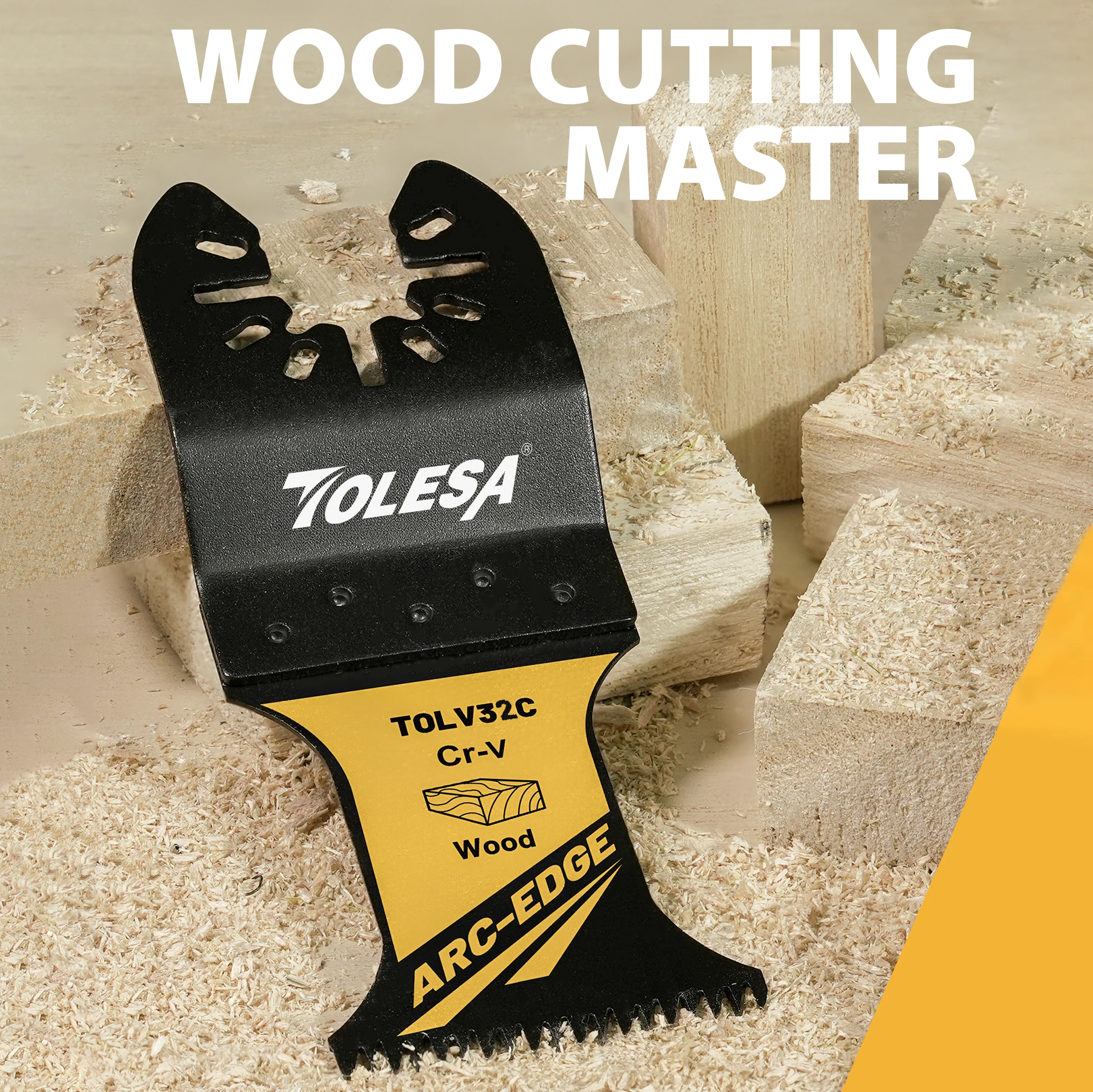 TOLESA 3/50Pcs Arc Edge Oscillating Saw Blades Set Japanese Tooth Oscillating Multitool Blades for Wood Plastic Clean Cut