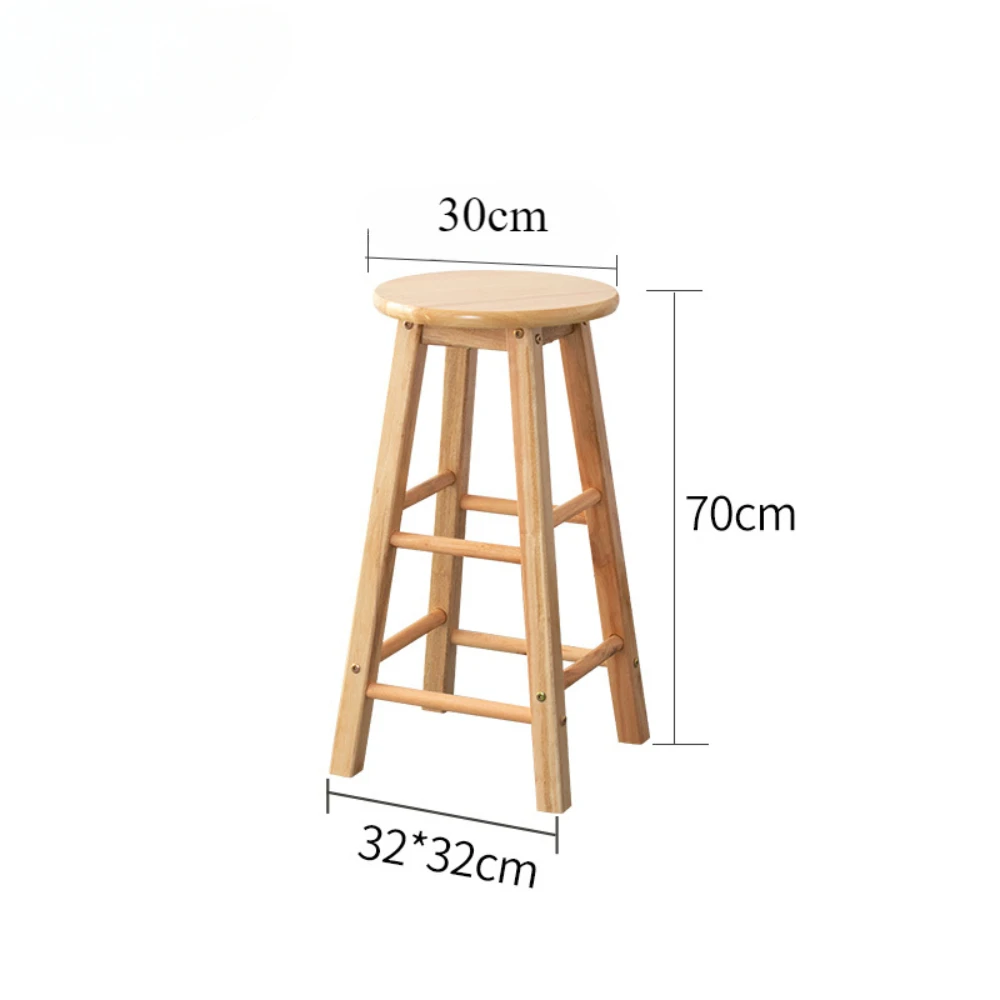Bar Solid Wood Stool Household Milk Tea Shop Simplicity High Chair Multifunction Northern Strong Load-Bearing Capacity Bar Chair