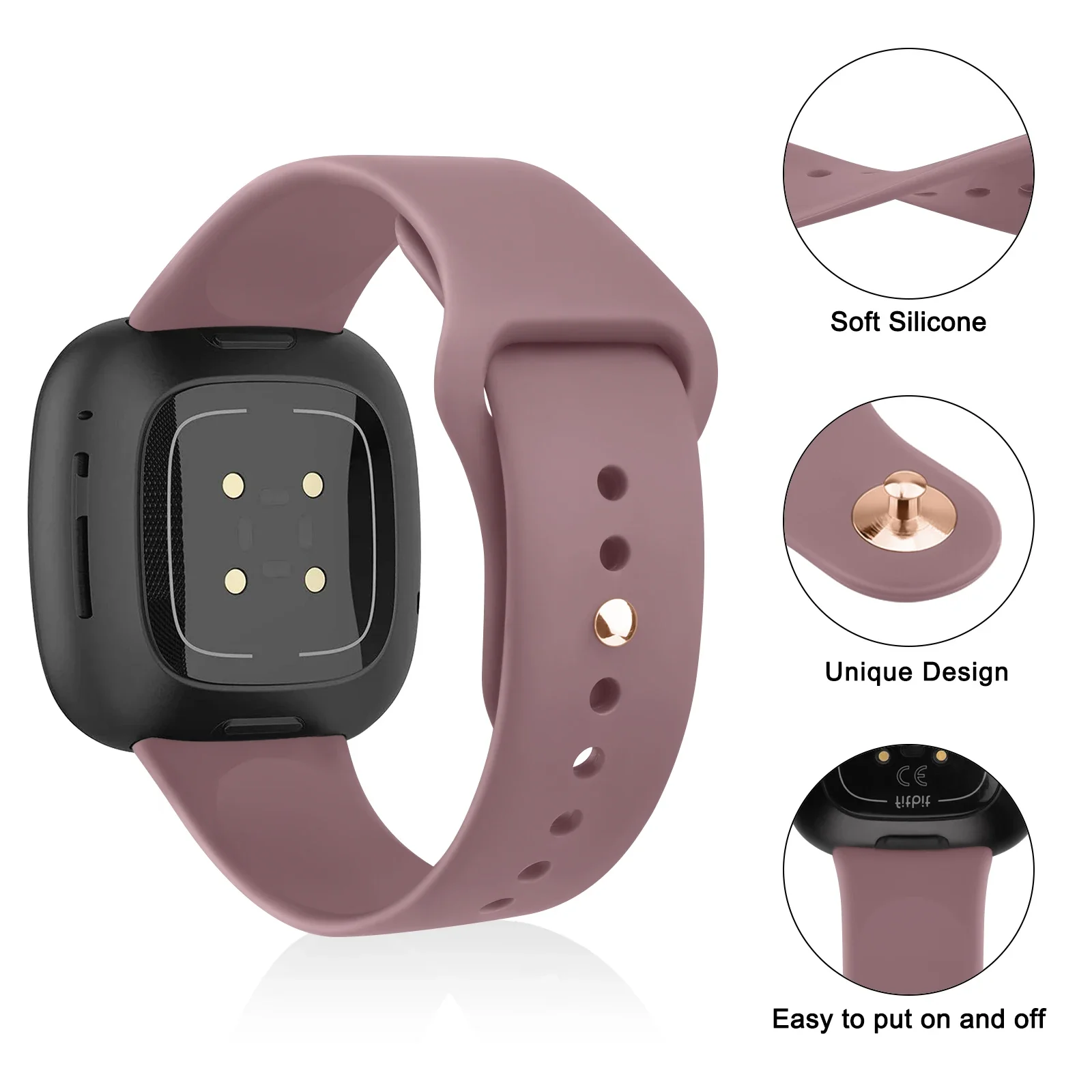 Correa de silicona para reloj Fitbit Versa 2/Versa 3/Versa 4, pulsera deportiva para Fitbit Versa Lite/Sense/Sense2