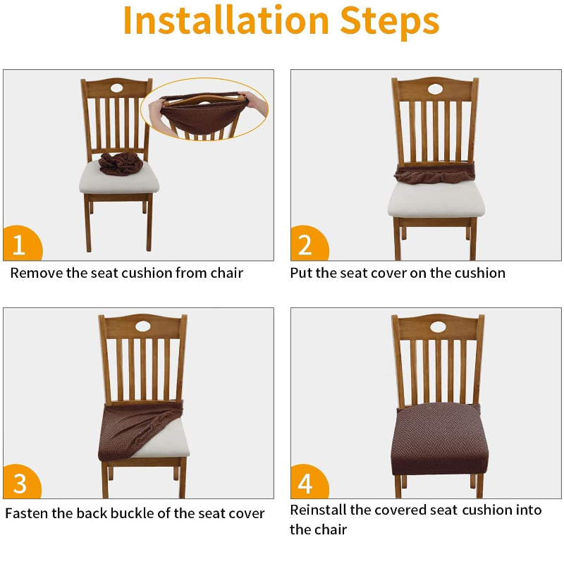 Novo durável jacquard cadeira capas de assento removível lavável anti-poeira estiramento elastano sala de jantar estofado cadeira almofada slipco
