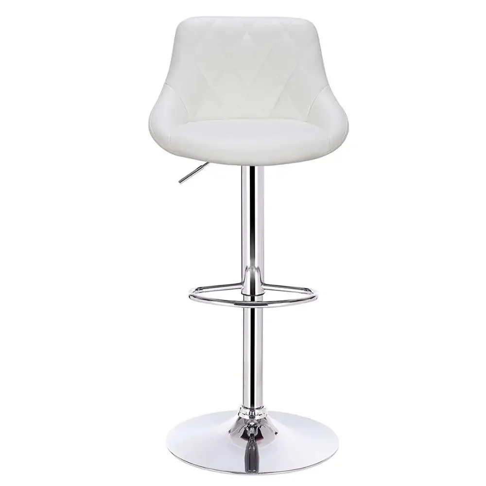 WOLTU 1PC Height-Adjustable Swivel Bar Chair Leather/Velvet Rotating Bar Stool Lifting High Stool with Footrest for Pub Home