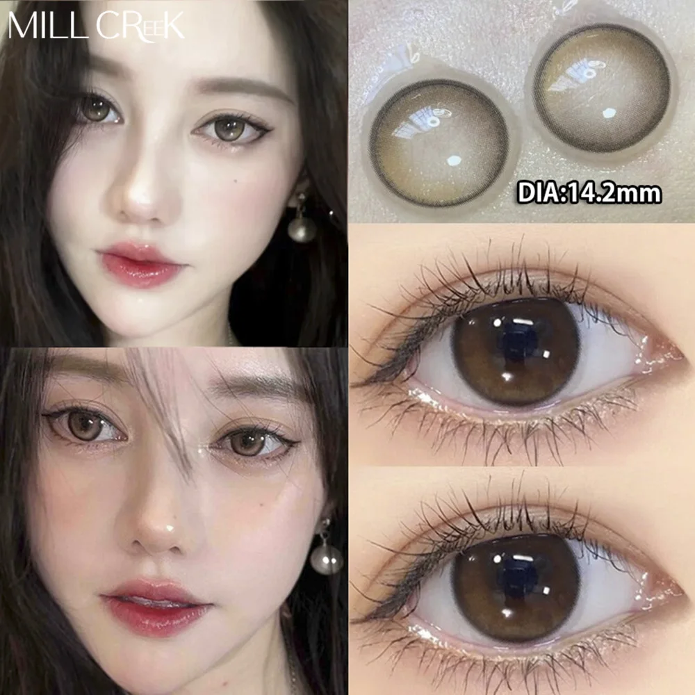 Xã MILL CREEK 2 Đôi Mắt Tự Nhiên Liên Lạc Với Ống Kính Với Cận Thị Đơn Thuốc Xanh Dương Tròng Màu Khói Đen Tròng Kính Làm Đẹp Học Trò Trang Điểm Hàng Năm