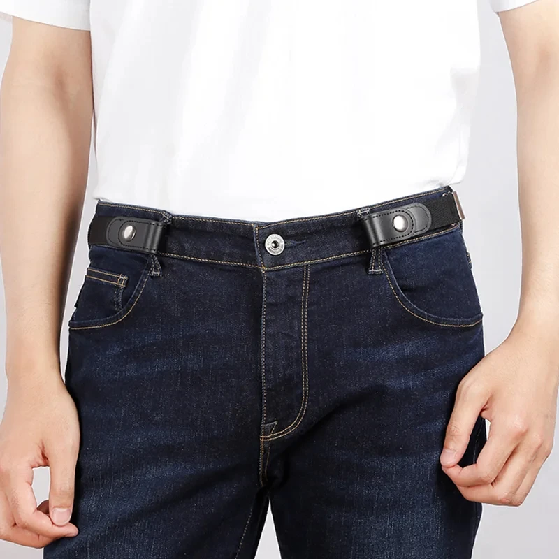 Cinto sem fivela para mulheres meninas calças jeans vestido sem fivela cinto elástico, sem protuberância, sem complicações