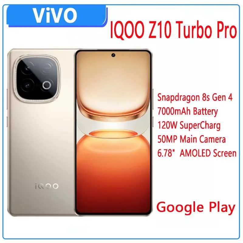 รุ่นจีน VIVO IQOO Z10 Turbo Pro Snapdragon อย่างเป็นทางการ 8s Gen4 7000mAh 120W SuperVOOC 6.78 นิ้ว AMOLED 144Hz 50MP OTA NFC