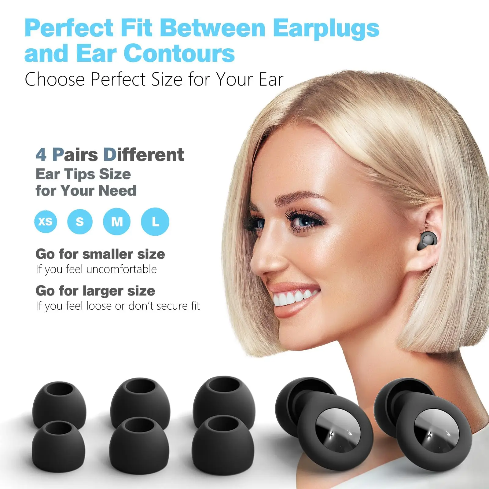 Tampões de ouvido de silicone com cancelamento de ruído do sono, proteção auditiva reutilizável, tampões de ouvido antirruído para concertos, viagens, plugue de ouvido para dormir