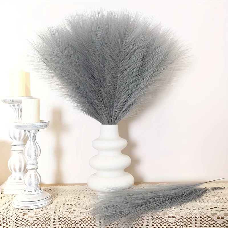 10/30 Pcs 인공 팜파스 잔디 푹신한 리드 꽃다발 Boho 장식 파티 룸 홈 웨딩 장식 테이블 꽃꽂이