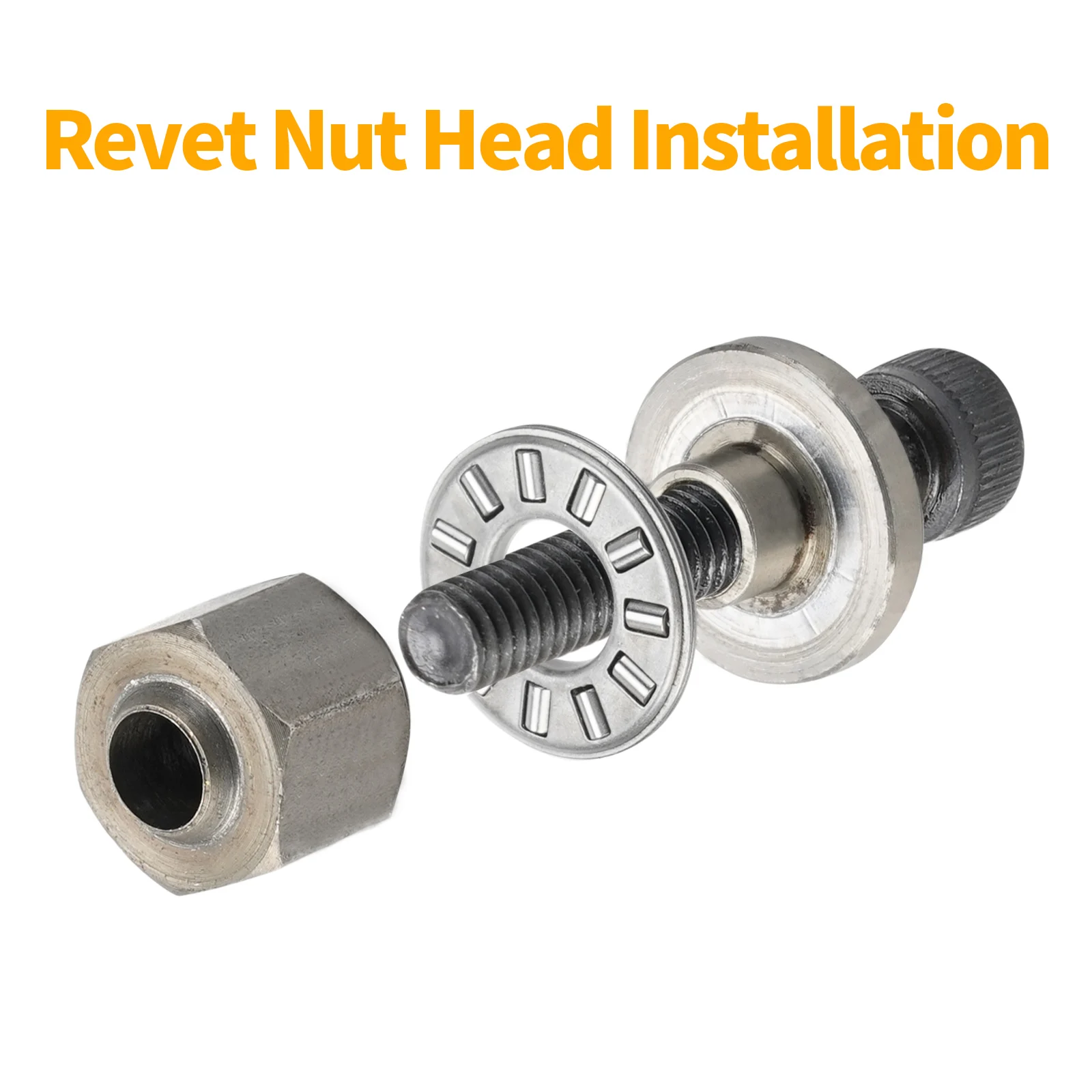 1/6 pçs mão rebite porca arma cabeça porcas rebite porca ferramenta manual rebitador ferramenta acessório para porcas m3 m4 m5 m6 m8 m10 instalação simples