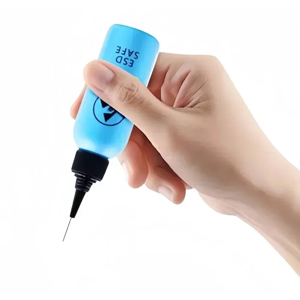 60ml 플라스틱 액체 알코올 병 로진 용제 정전기 방지 접착제 병 접착제 DIY 수리 도구 용 디스펜스 바늘 포함