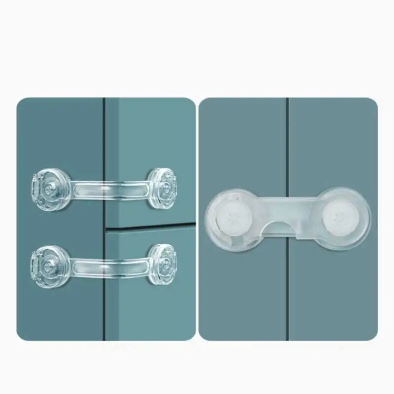 5 個のチャイルド安全ロック引き出しアンチオープニングロック透明冷蔵庫キャビネットドアロック多機能保護安全ラッチ