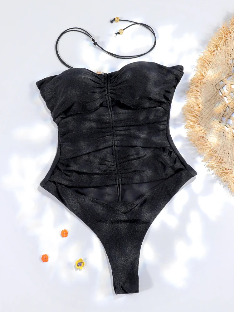 Rinabe évider une pièce ensemble noir maillot de bain femmes Sexy maillots de bain 2024 body femme été maillots de bain