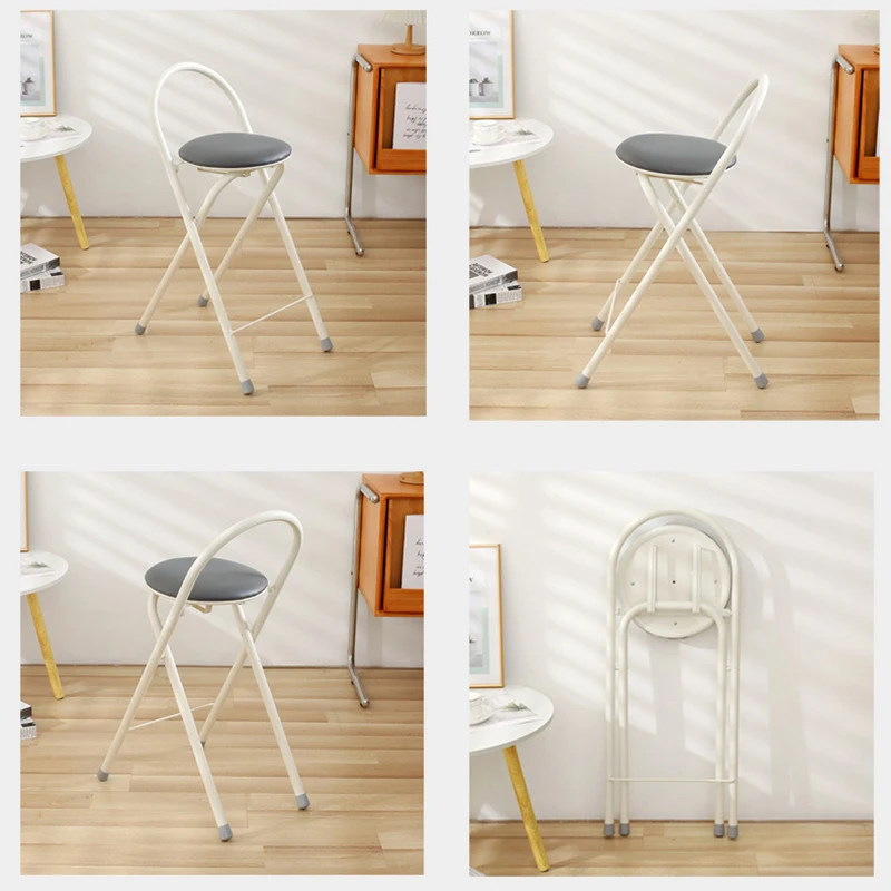 บาร์สูงสตูลวางเท้าพับโมเดิร์นกาแฟเคาน์เตอร์บาร์เก้าอี้ Arc พนักพิงสตูลสําหรับห้องครัวในร่ม Garden Cafe ร้านอาหาร