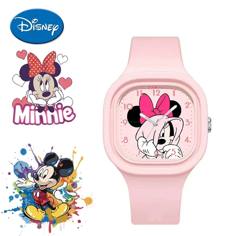 Mickey minnie mouse crianças relógios menino menina bonito anime dos desenhos animados escola primária estudante moda relógio presente de aniversário