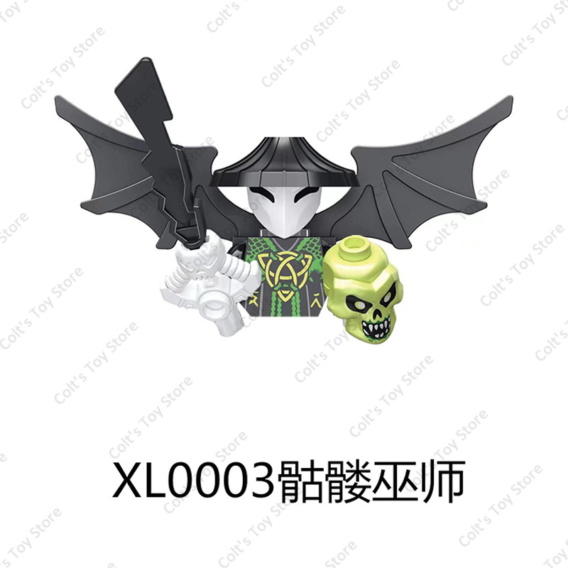 Anime nuevo Ninja Evil Moro Mini figura de acción bloques de construcción Mr. E esqueleto mago muñecas ladrillos modelo niños juguetes MOC regalos