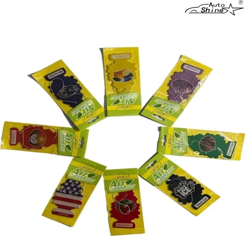 Ambientador de ar para carro, cone de papel de chá perfumado natural, perfume suspenso, fragrância de vanília, árvore de natal, acessórios para interior do carro