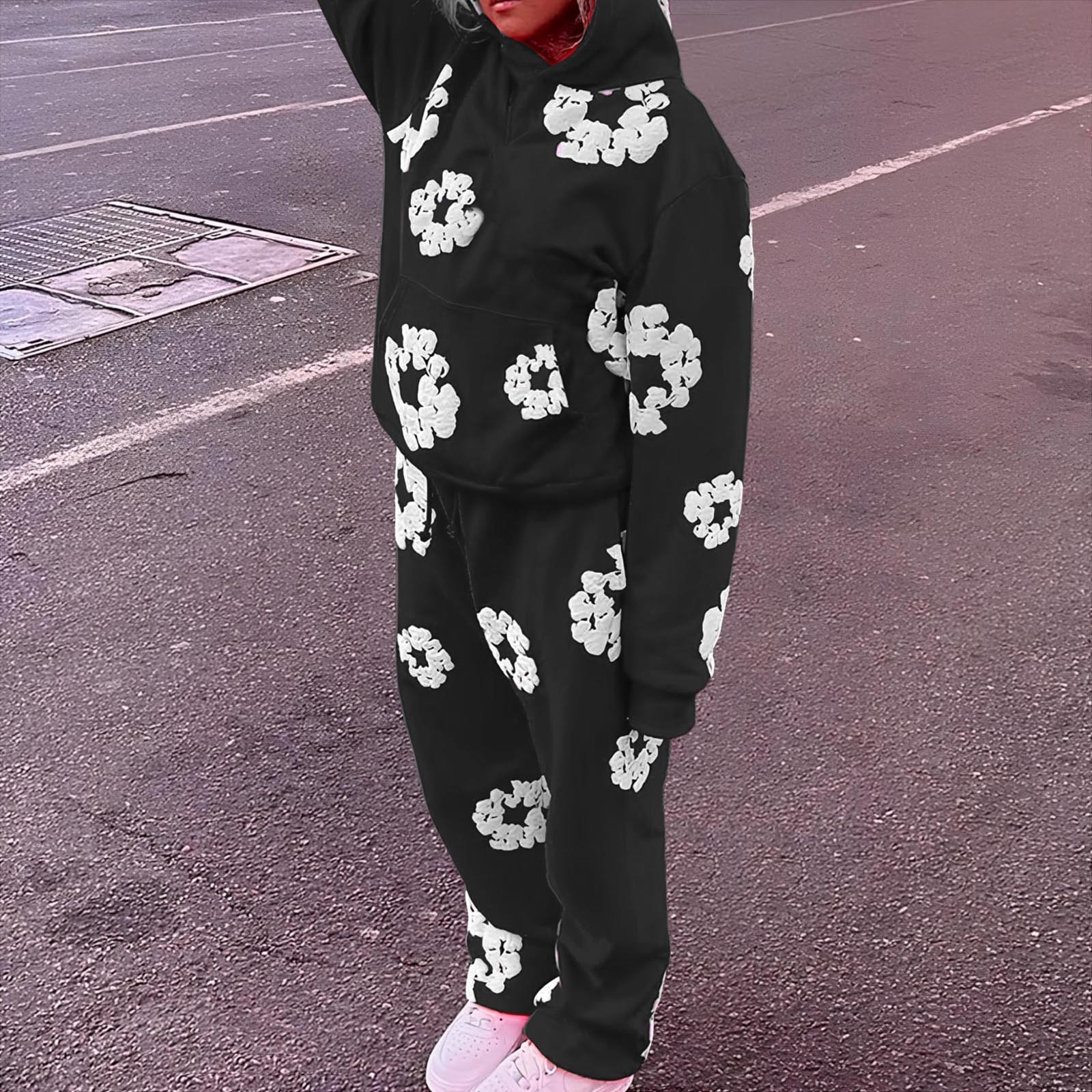 Women's Hoodies And Trousers Suits Tracksuit For Men And Women Foam Printed Hoodie Sweatpants Two Piece Sets Tracksuits y2k