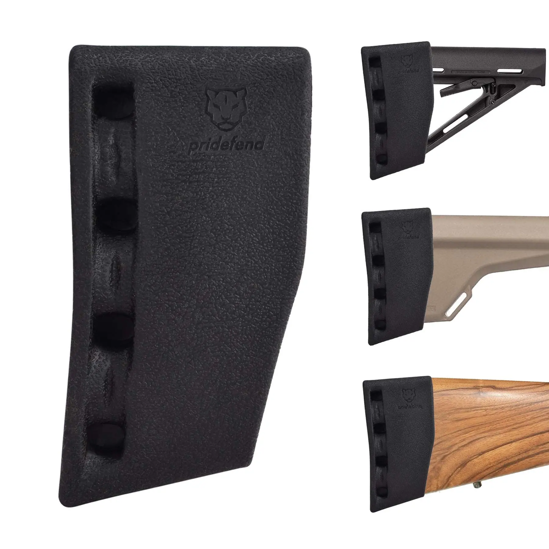Almohadilla reductora de retroceso sin cordones de goma de látex sintético Pridefend para Rifle y escopeta, 3 opciones de tamaño, almohadilla para tope de gran compatibilidad