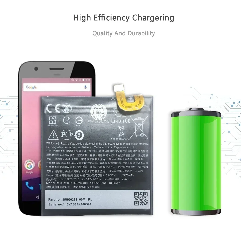 Google Pixel 1,pw4100用の交換用バッテリー,2770mAh