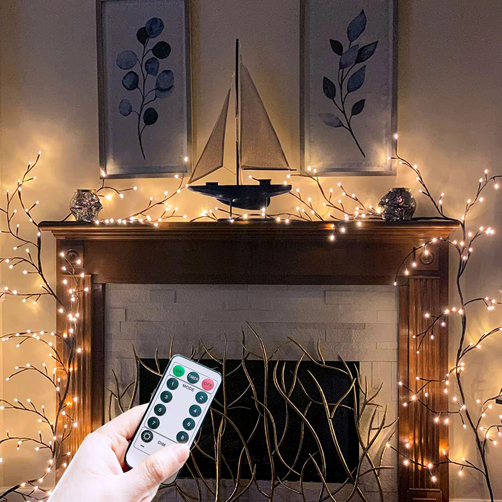 1PCS 72LED/96LED ramo di un albero lampada alimentata tramite USB fai da te albero festivo luce di vite per la decorazione domestica luci di vite di salice ad energia solare