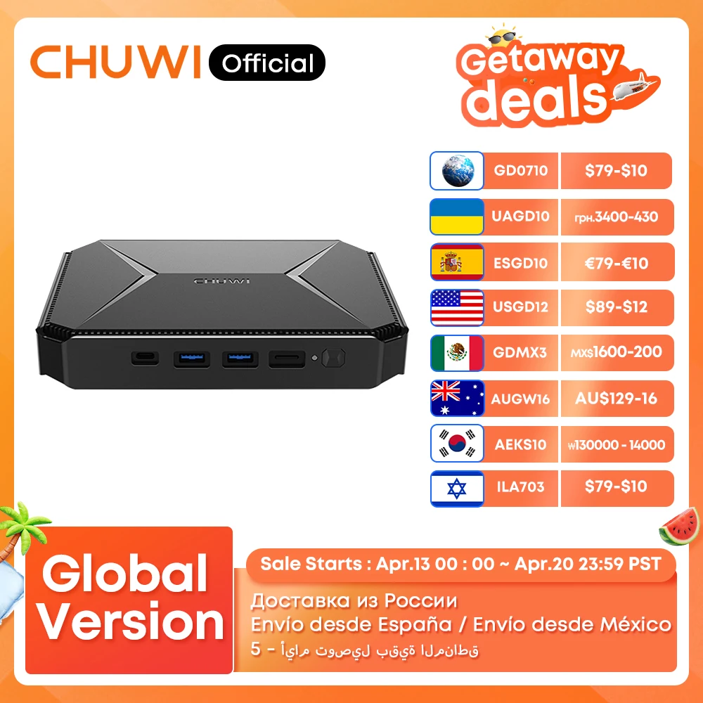 CHUWI HeroBox Intel Celeron N100 Mini PC Up To 2.7GHz Mini PCs 8GB RAM 256GB SSD Windows 11 Mini Desktop Computer