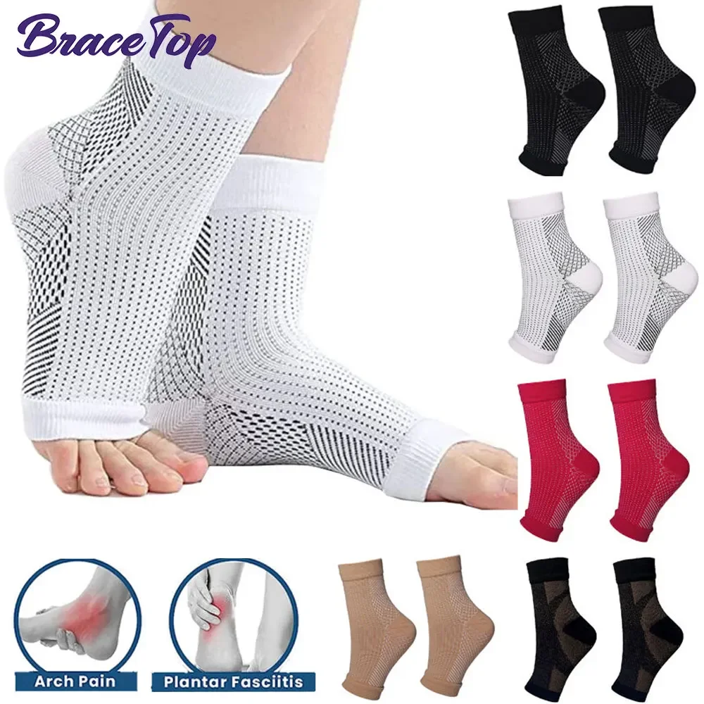 1 paio di calzini a compressione per fascite plantare, tutore per caviglia, maniche, tacchi, supporti per arco e sollievo dal dolore al tallone, supporto per caviglia per uomo donna