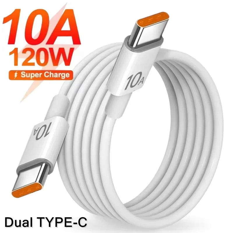 Cable de carga de 120W Pd Dual 10A USB rápido C a tipo C cargador rápido Cable de transferencia Universal de datos de alta velocidad para Xiaomi