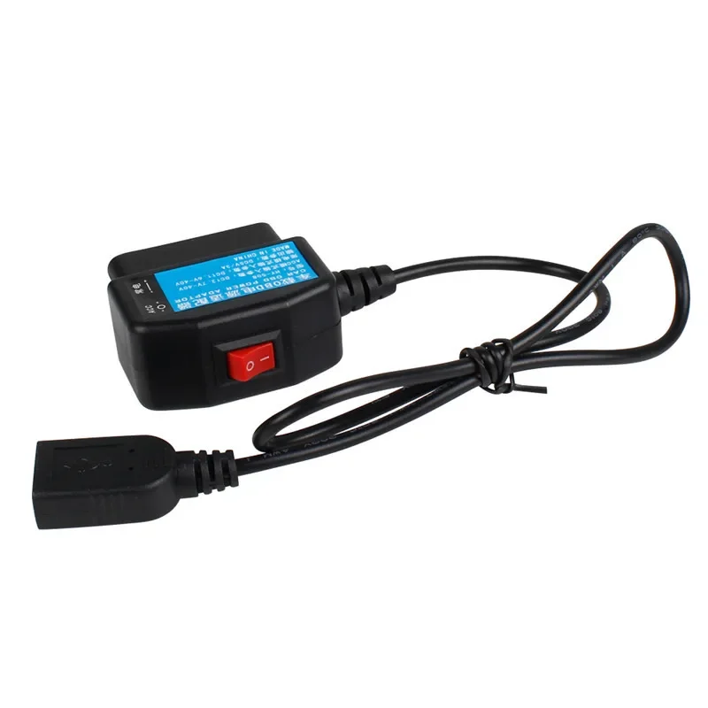 24 horas de monitoramento de estacionamento 5v 3a cabo de carga de carro usb kit de fio rígido obd com fio de interruptor para dash cam filmadora veículo dvr