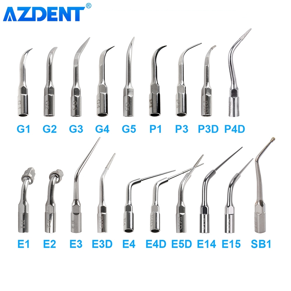 Puntas de escalador ultrasónico Dental AZDENT, punta de escalado perodoncia Endo Perio apta para escaladores EMS Woodpecker DTE NSK SATELEC
