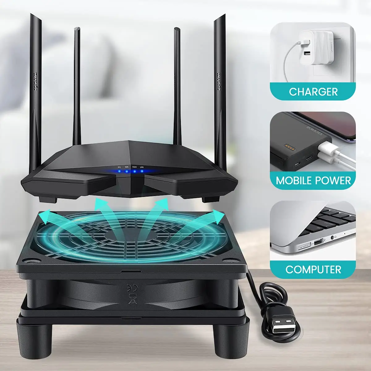 USB Powered Computer PC Case Fan 120mm 5V Silent Chassis Cooler for Router TV Cat Cooling Screws Protective Net 12cm