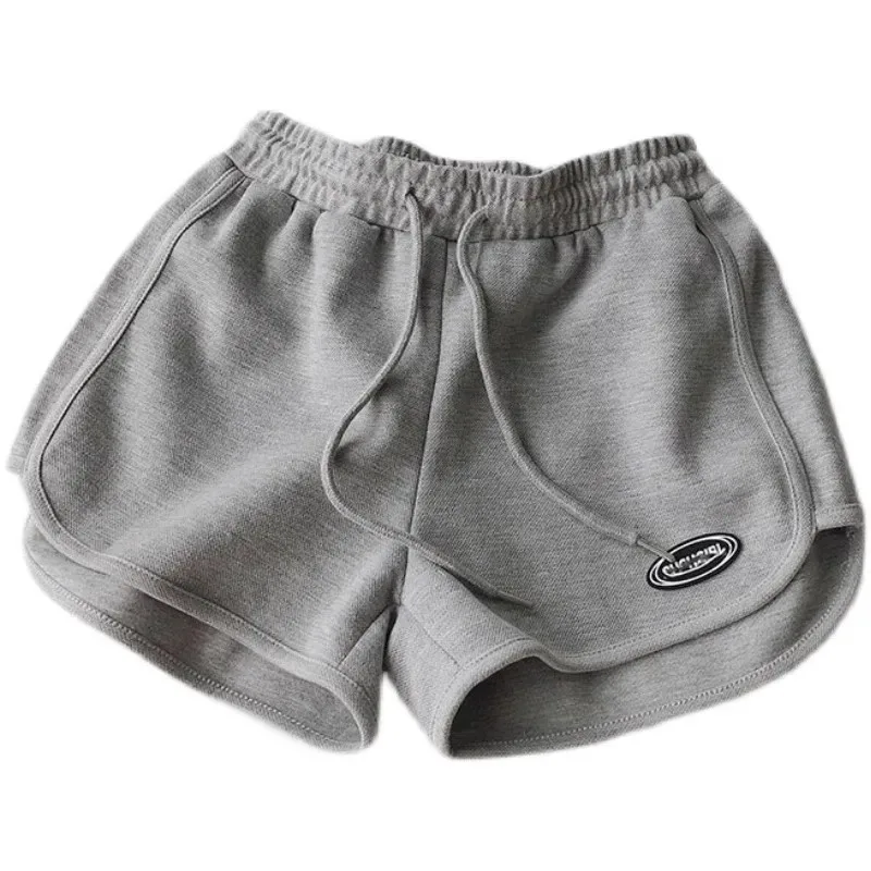 여성 캐주얼 Drawstring 스포츠 반바지 여름 얇은 높은 허리 요가 a 라인 반바지 느슨한 여성 러닝 스트레이트 바지
