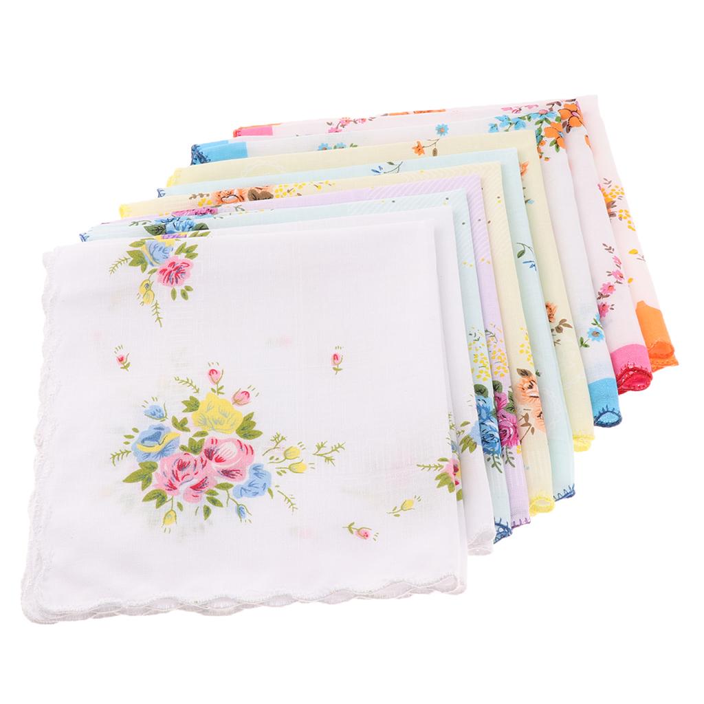 Mouchoir de poche Hanky pour femme, mouchoir multicolore assressenti, olympiques décontractés, 10 pièces