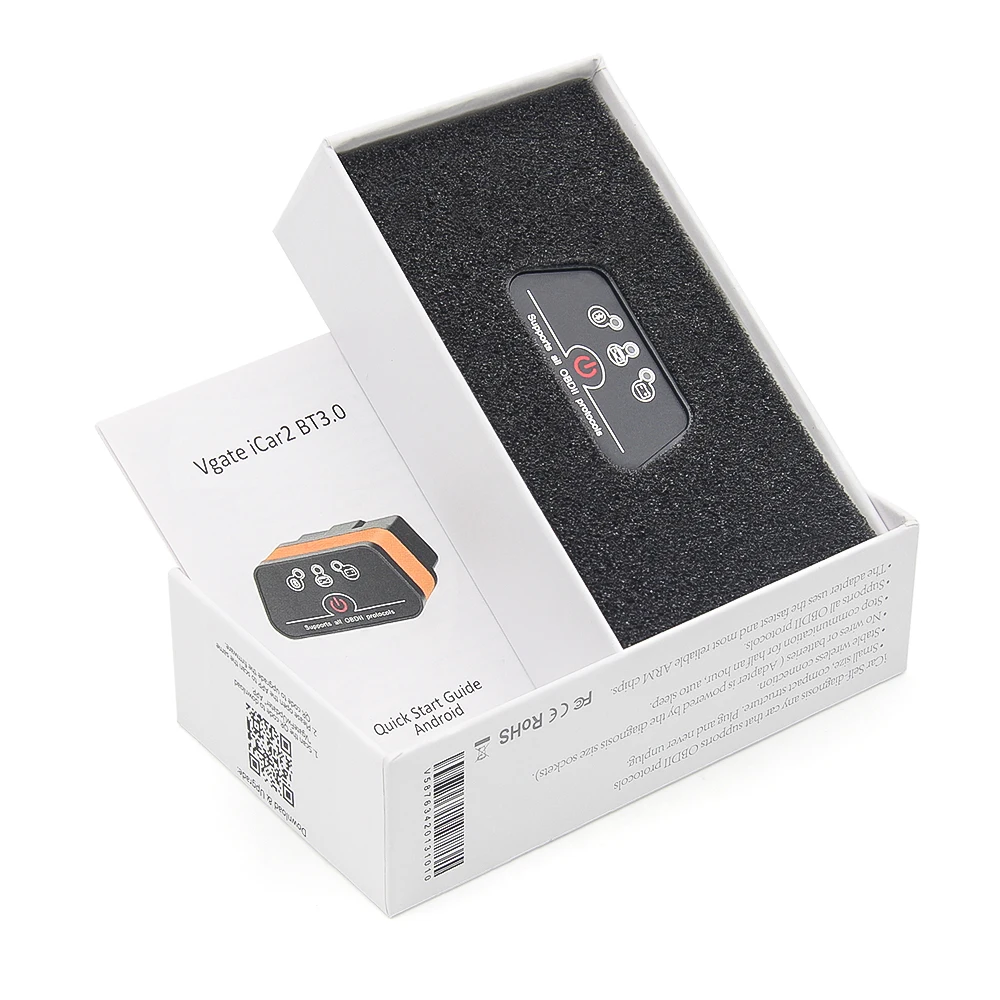 Vgate iCar2 Diagnóstico de carro OBD OBD2 ELM327 Wifi Scanner Ferramenta automática Cabo de extensão Bluetooth iCar 2 v2.2 leitor de código PK olmo V1 5