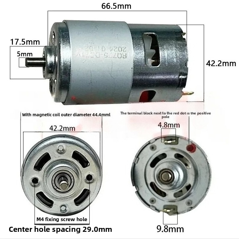 Motor 775 DC 21V motor escovado original de alta potência motor silencioso de alta velocidade
