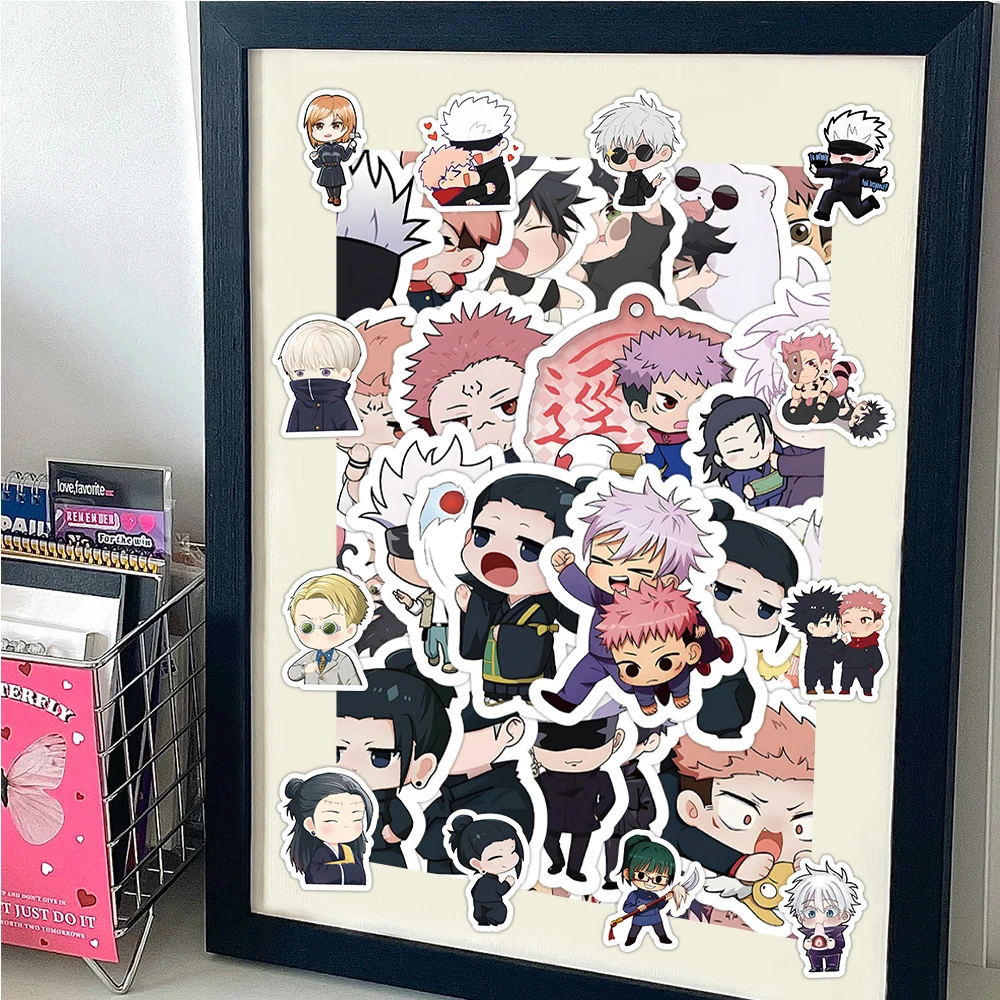10/30/60pcs Jujutsu Kaisen 애니메이션 스티커 귀여운 Satoru Gojo Itadori Yuji 만화 스티커 전화 노트북 일기 Kawaii Graffiti 데칼