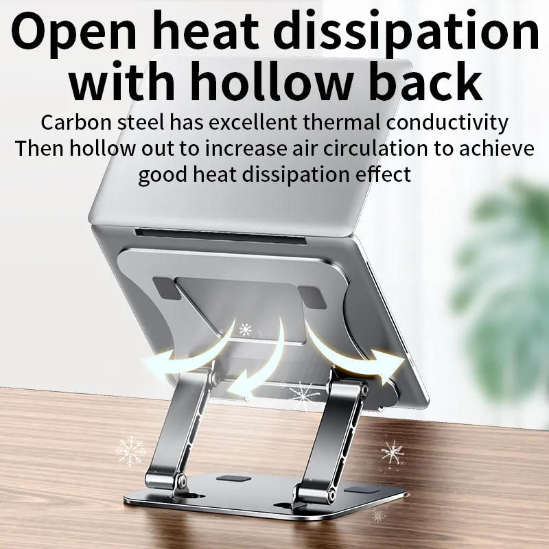 Soporte para tableta y teléfono, tableta ajustable de aleación de aluminio para ordenador portátil de hasta 17 ", soporte plegable portátil, soporte de refrigeración