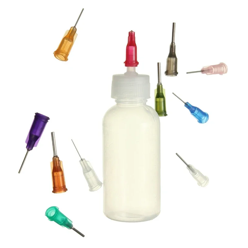 30 ml/50 ml โปร่งใส Polyethylene เข็ม Dispenser Dispensing ขวดสําหรับ Rosin Solder Flux Paste + 11 เข็มเครื่องมือ
