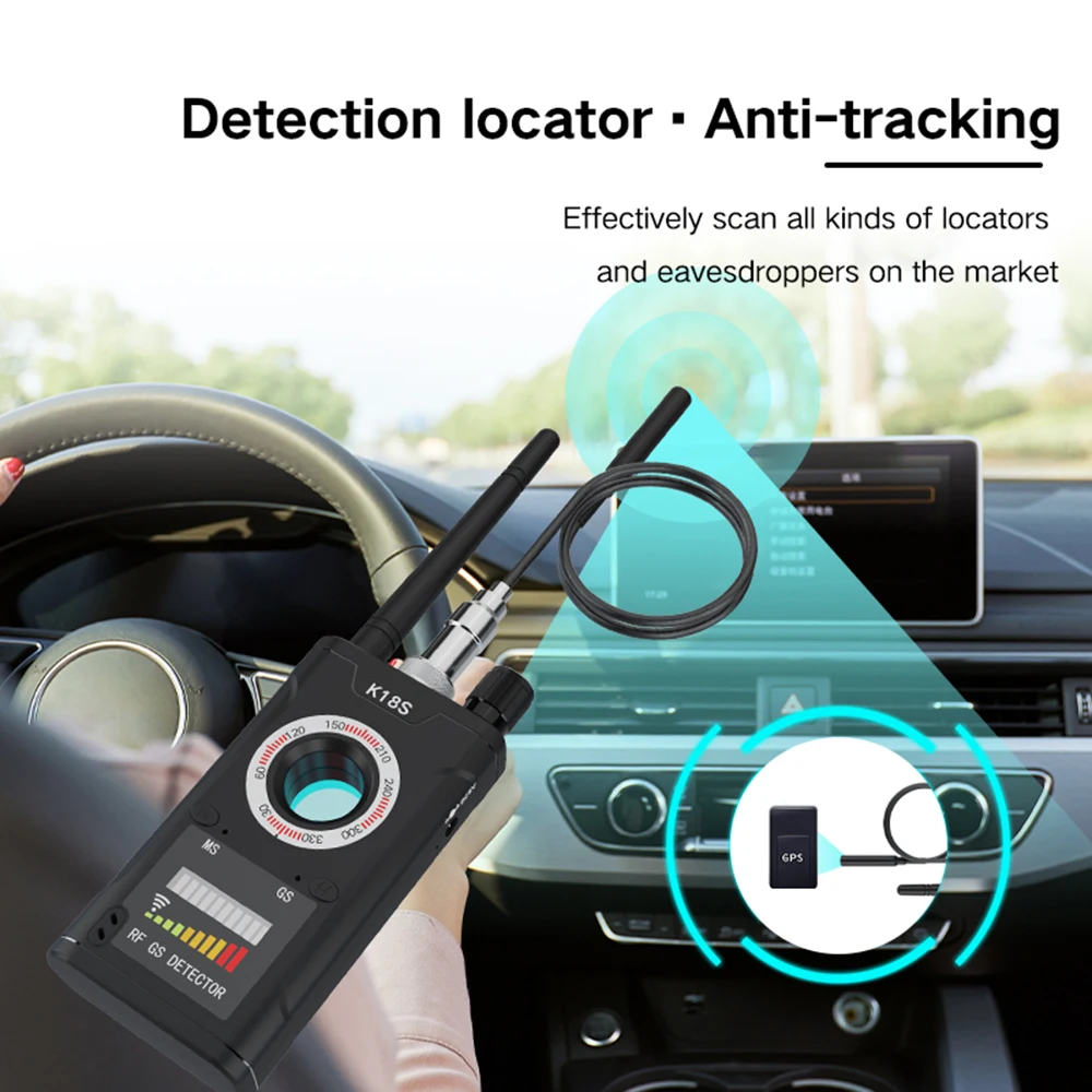 K18S GSM Wireless Detector Camera Audio Bug Finder GPS Signal lens Tracker Detect Multi-function Anti Camera